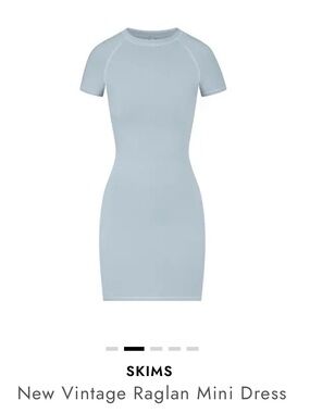 SKIMS Vintage Light Blue Raglan Mini Dress S